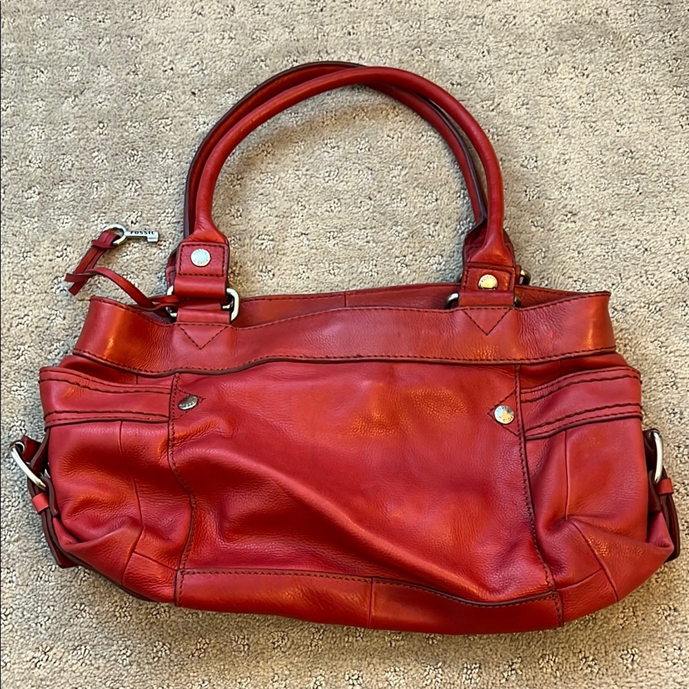 Red Leather Women's Handbag